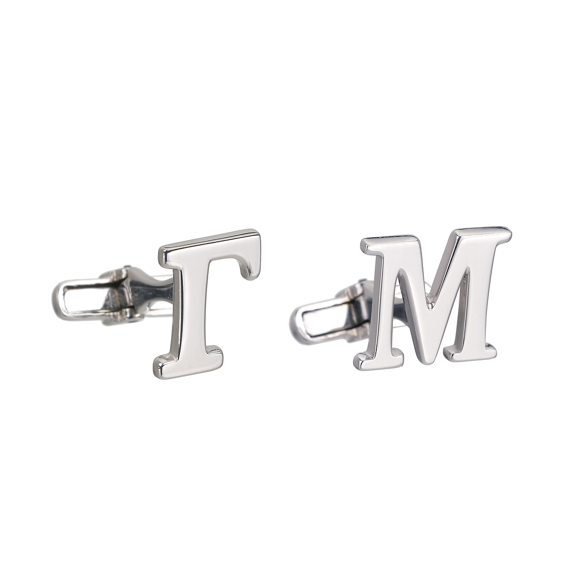 SILVER CUFFLINKS WITH INITIALS "Γ M"