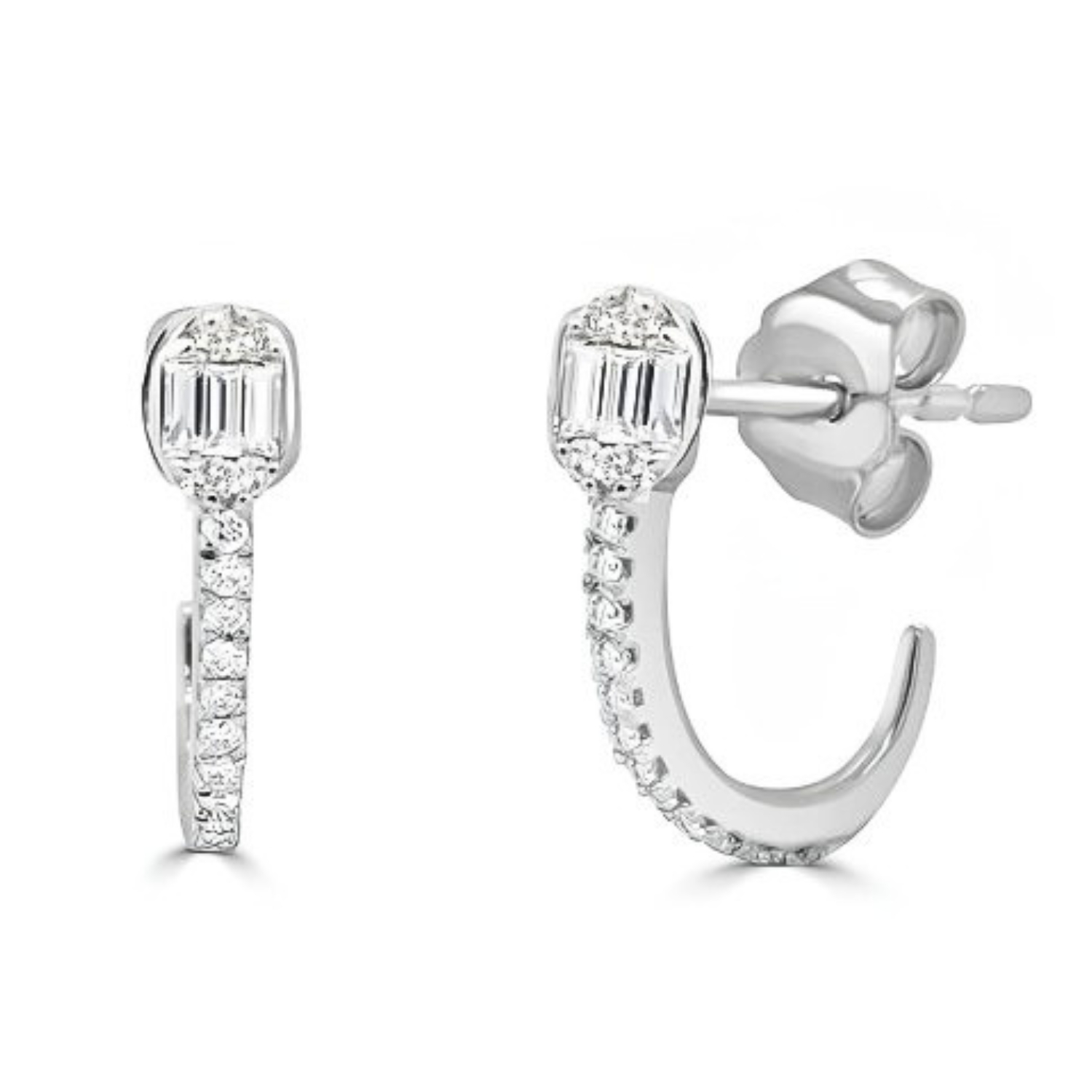 K18 WHITE GOLD EARRINGS WITH DIAMONDS