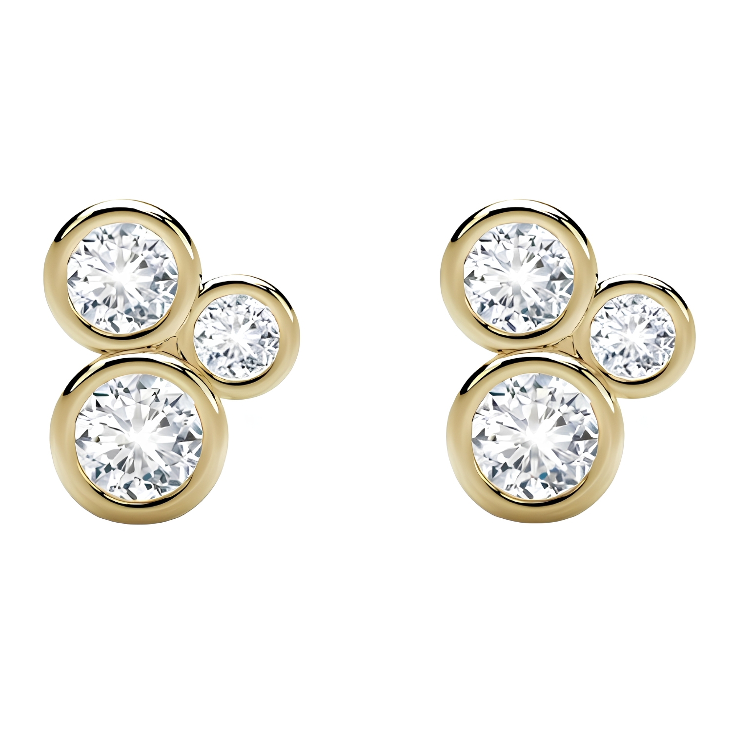 K18 GOLD EARRINGS WITH DIAMONDS