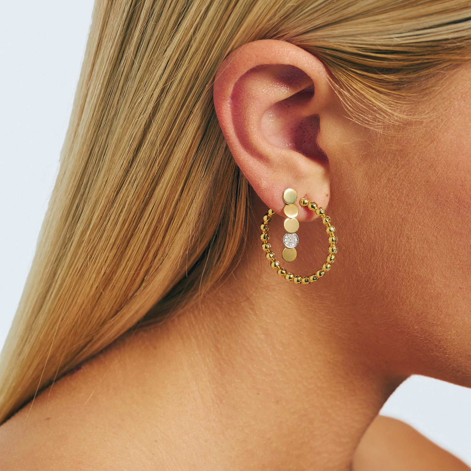 K14 GOLD DANGLE EARRINGS WITH DIAMONDS