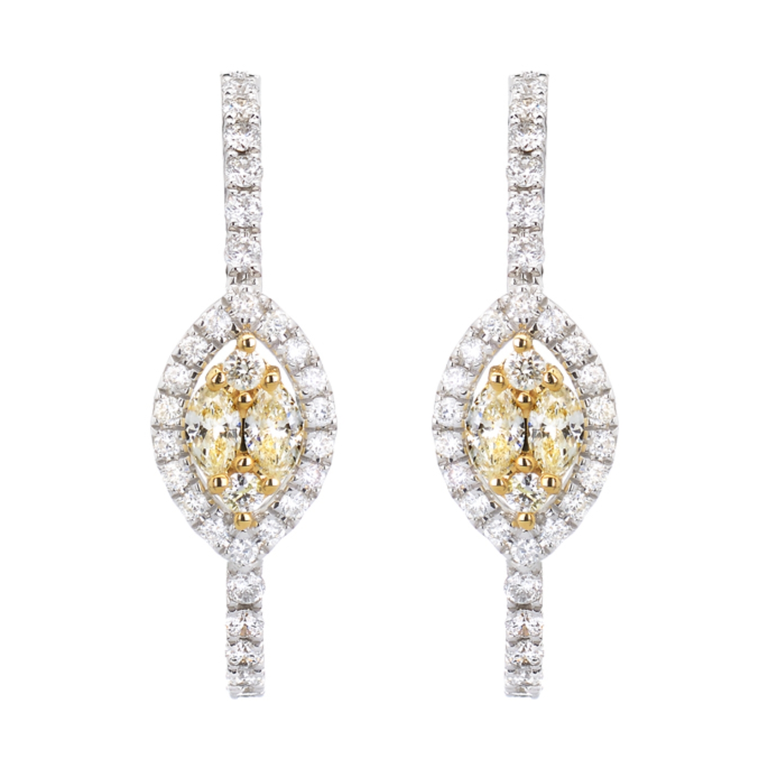 EARRINGS Κ18 WHITE GOLD WITH DIAMONDS
