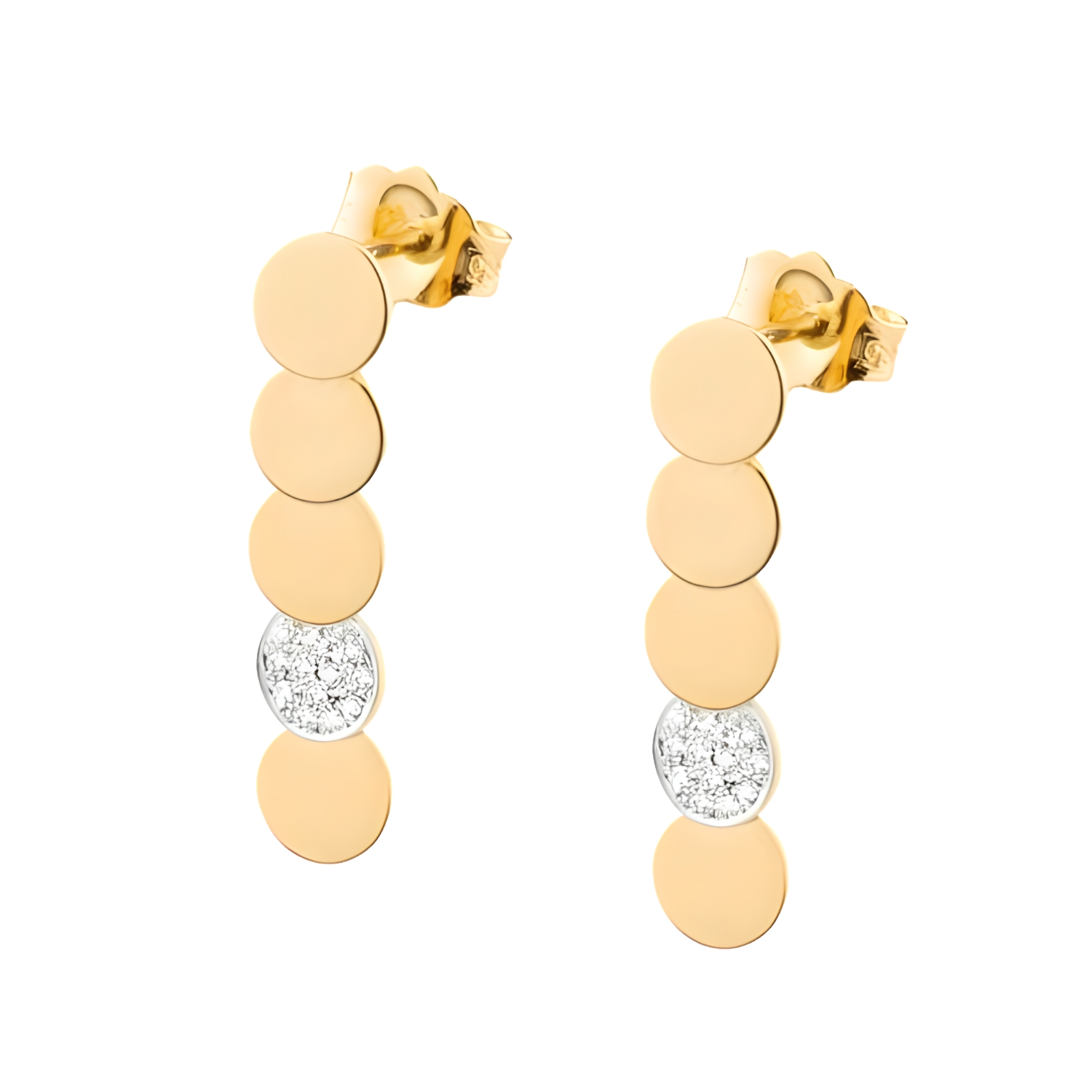 K14 GOLD DANGLE EARRINGS WITH DIAMONDS