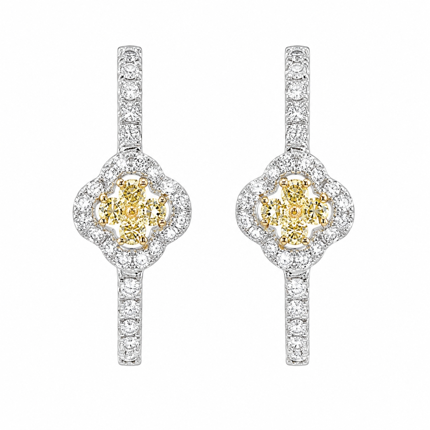 EARRINGS WHITE GOLD K18 WITH DIAMONDS