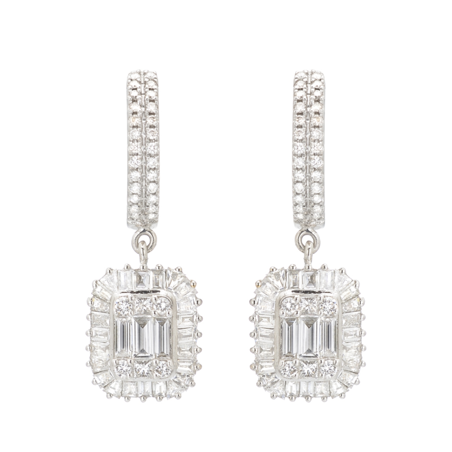EARRINGS 18K WHITE GOLD WITH DIAMONDS