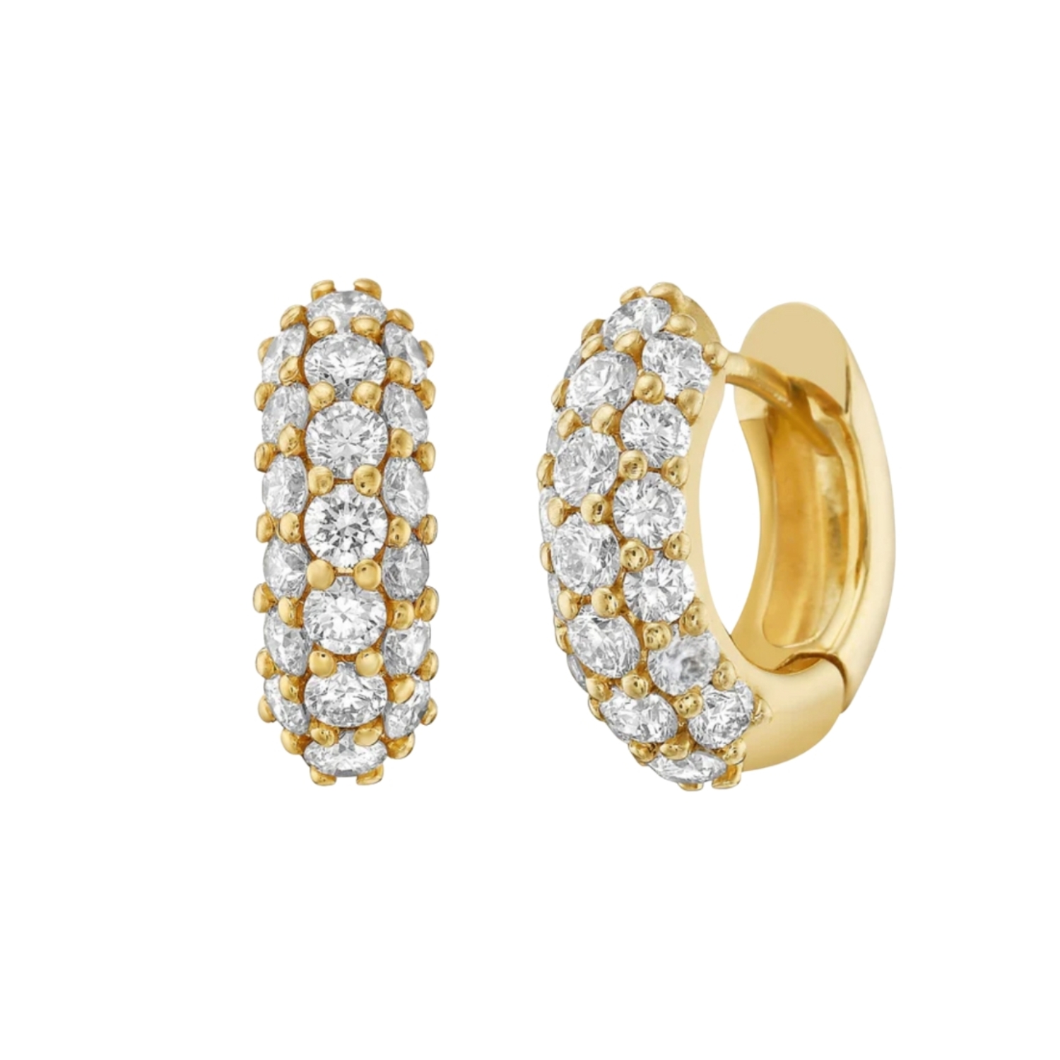 18K GOLD HOOP EARRINGS WITH DIAMONDS