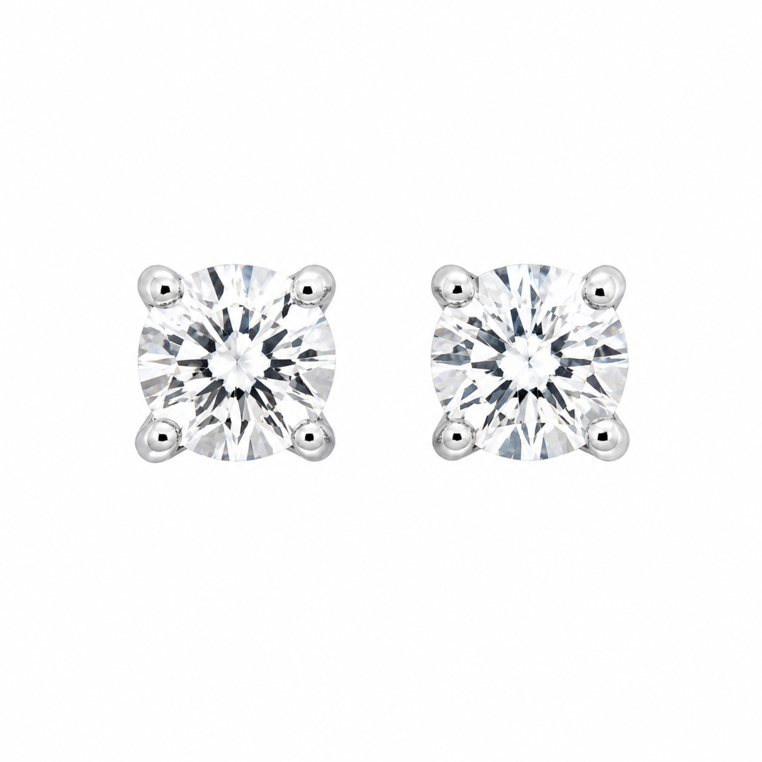 SOLITAIRE EARRINGS IN WHITE GOLD WITH DIAMONDS