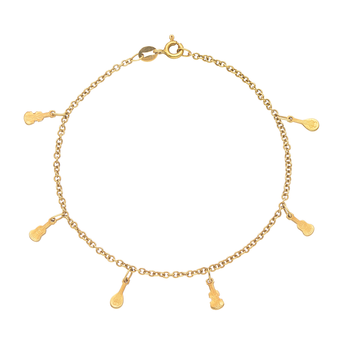 K18 YELLOW GOLD BRACELET WITH GUITARS