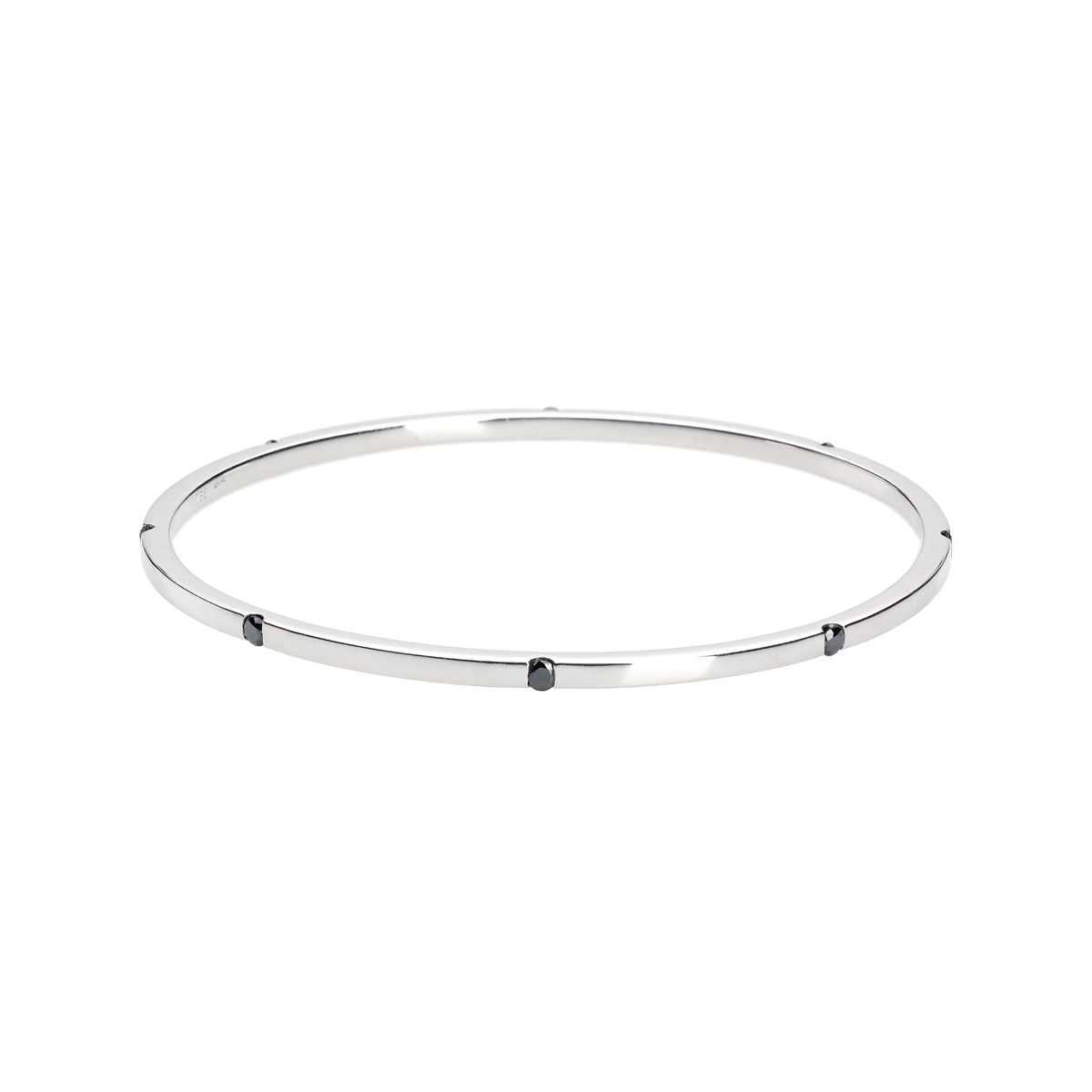 WHITE GOLD BANGLE WITH BLACK DIAMONDS