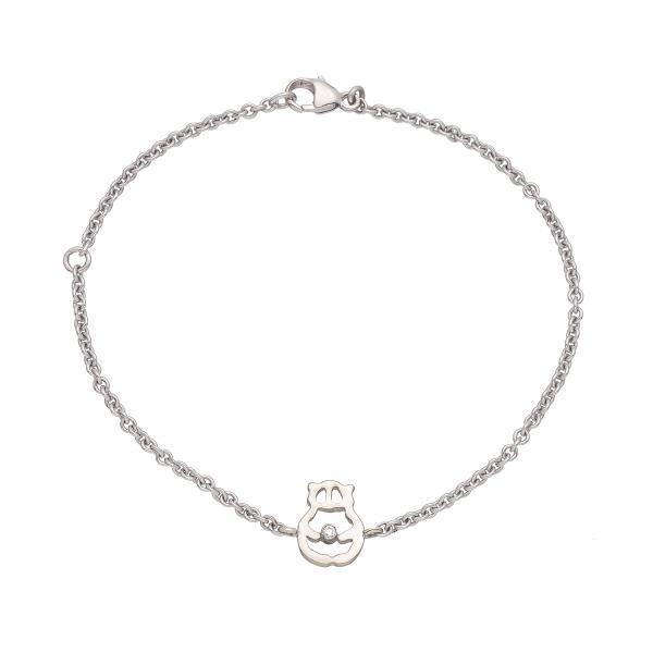 TEDDY BEAR DIAMOND BRACELET WHITE GOLD