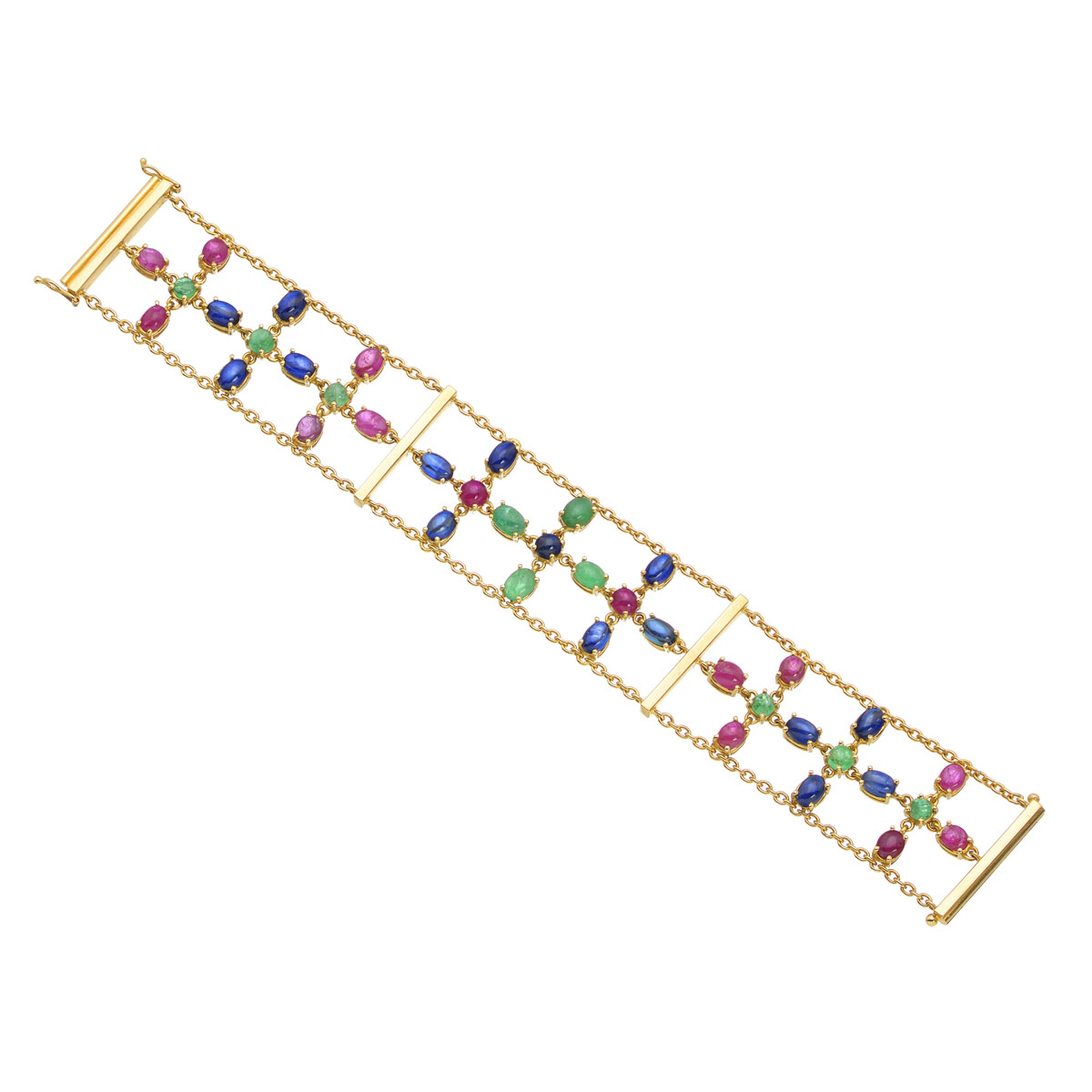 BRACELET WITH SEMI-PRECIOUS STONES K18 YELLOW GOLD