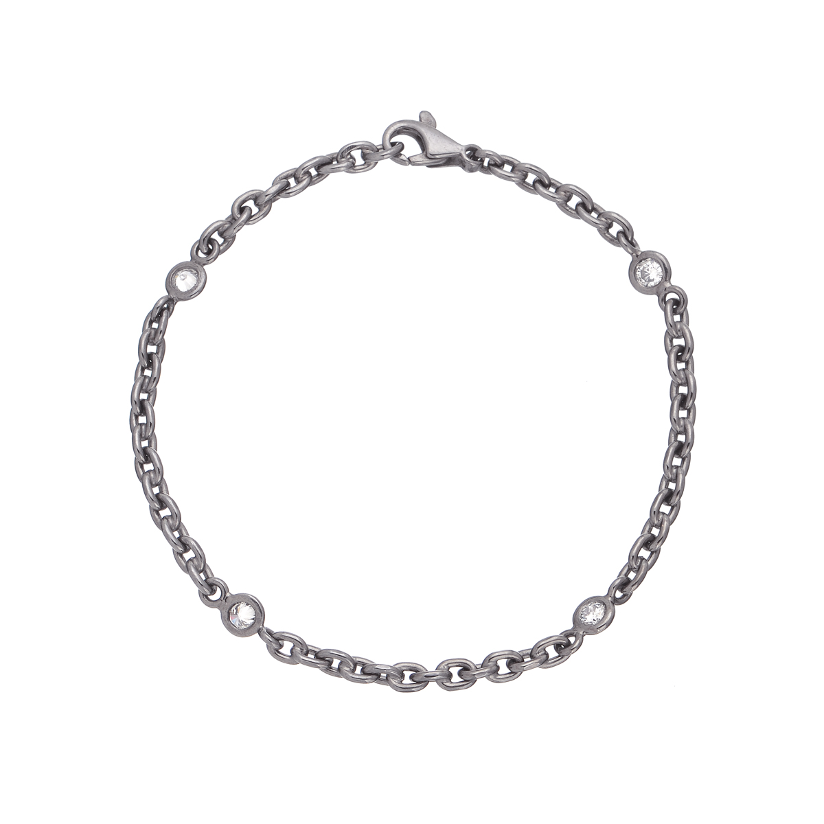 GOLD BLACKENED BRACELET WITH DIAMONDS