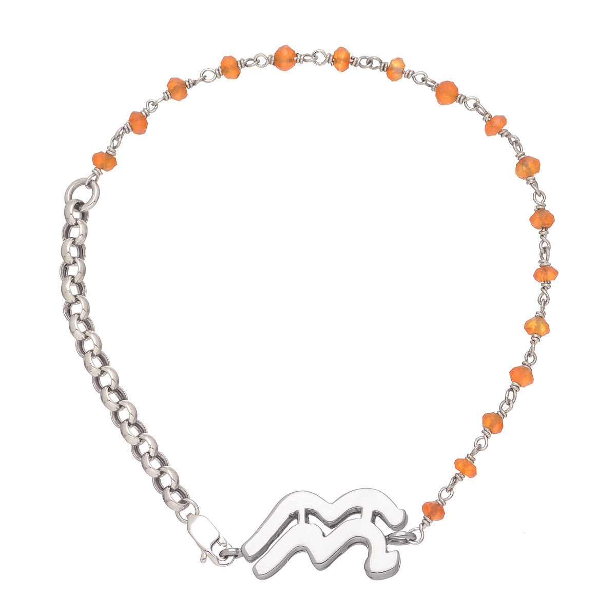 K18 WHITE GOLD AQUARIUS BRACELET WITH SEMI-PRECIOUS STONES