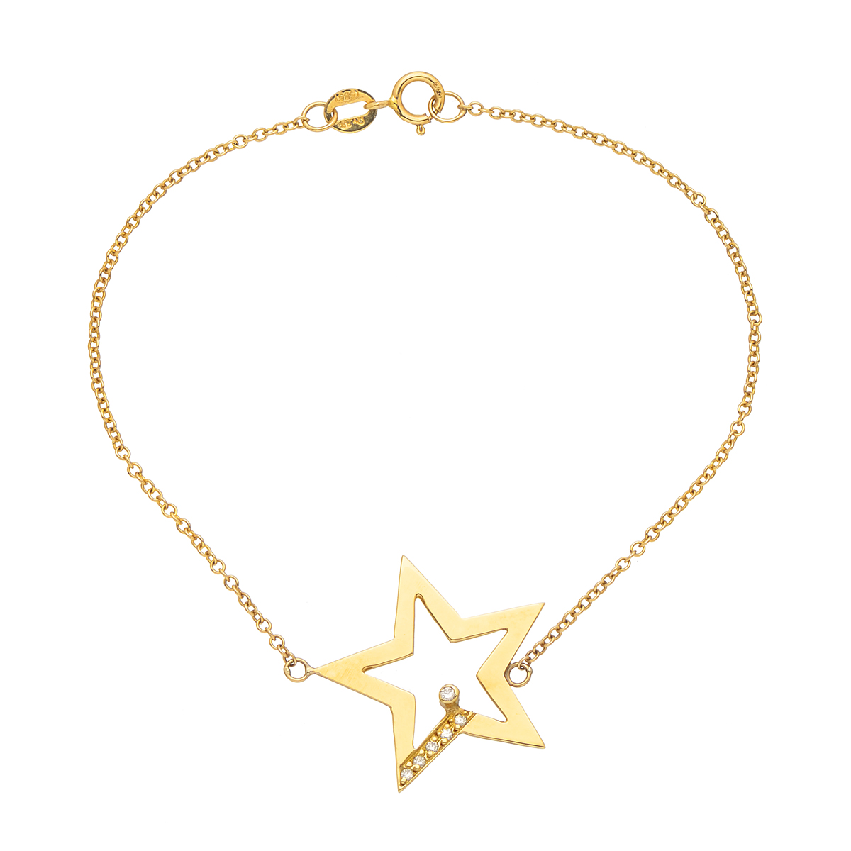 YELLOW GOLD BRACELET WITH DIAMONDS