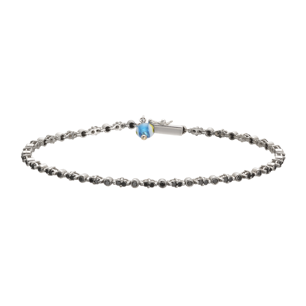 K18 WHITE GOLD BLACK DIAMOND TENNIS BRACELET