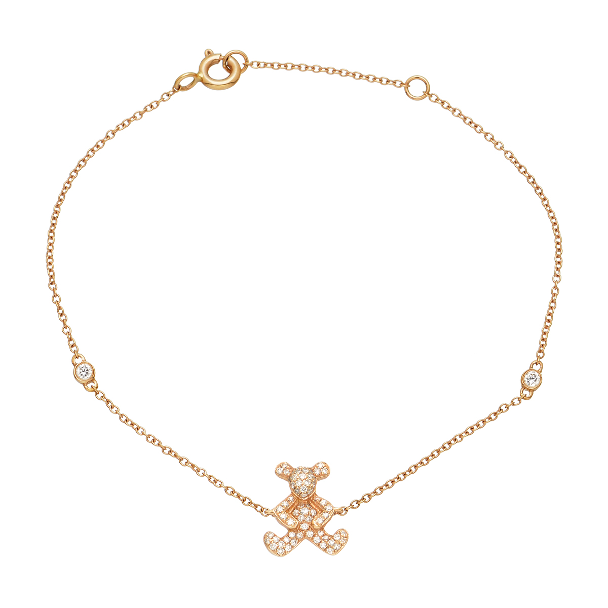 K18 ROSE GOLD DIAMOND BABY BEAR BRACELET