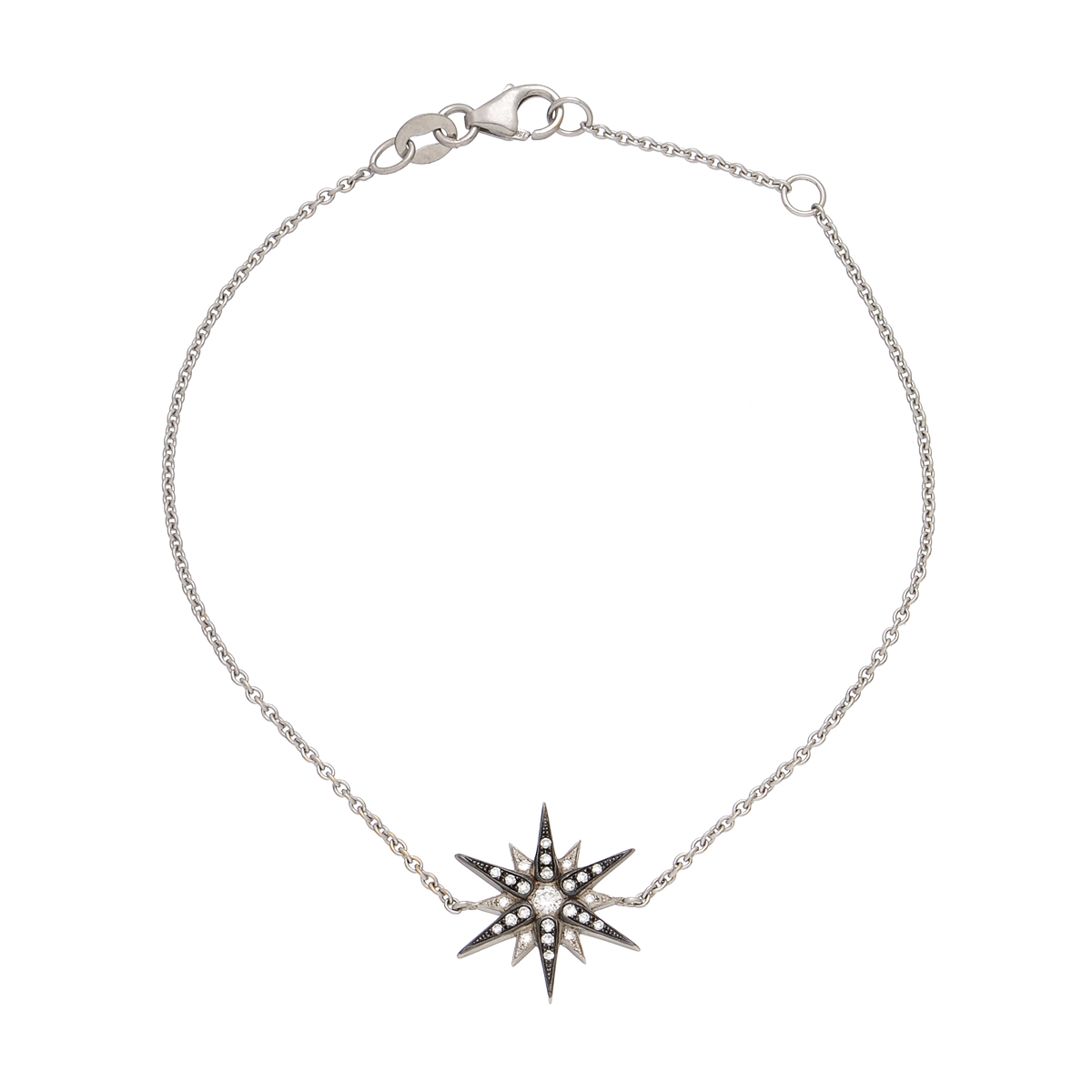 K18 WHITE GOLD DIAMOND STAR BRACELET