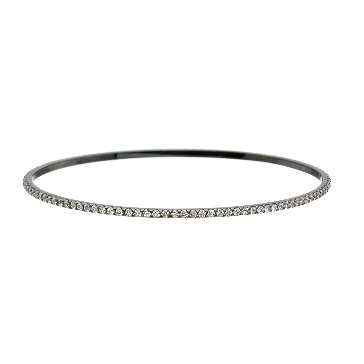 GOLD BLACKENED BANGLE WITH DIAMONDS