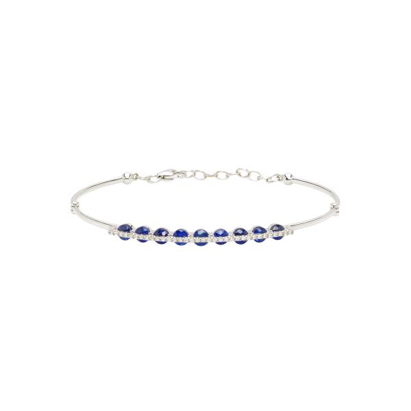 DIAMOND BRACELET WITH SAPPHIRES 18K WHITE GOLD