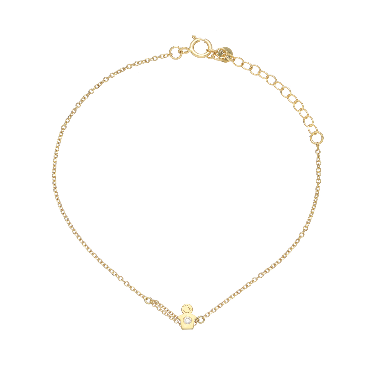 YELLOW GOLD BRACELET K14 WITH BOY