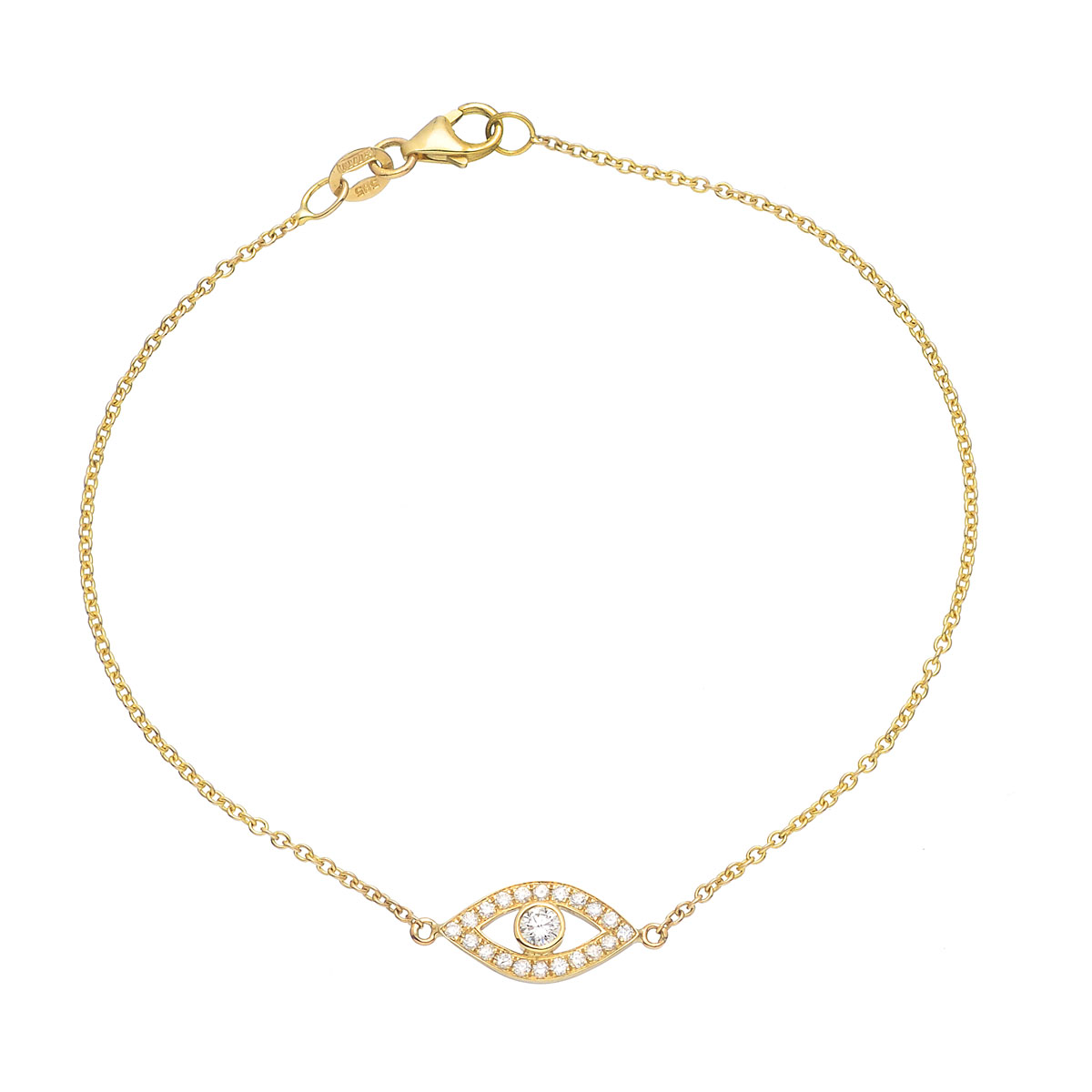 EVIL EYE DIAMOND BRACELET YELLOW GOLD
