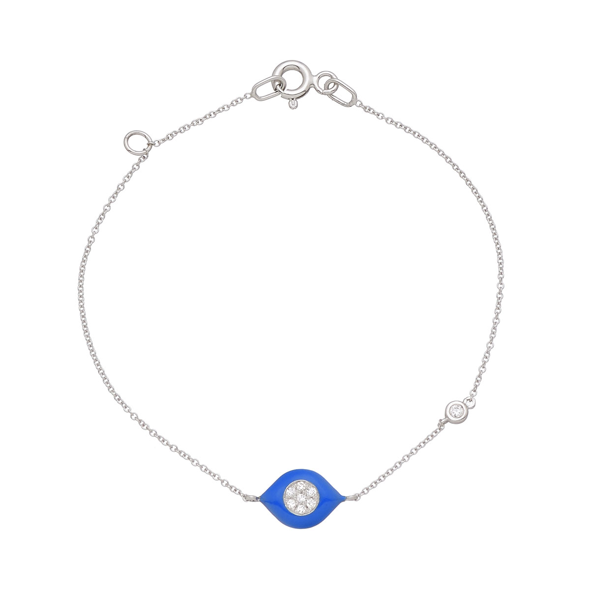 EVIL EYE DIAMOND BRACELET WHITE GOLD K18