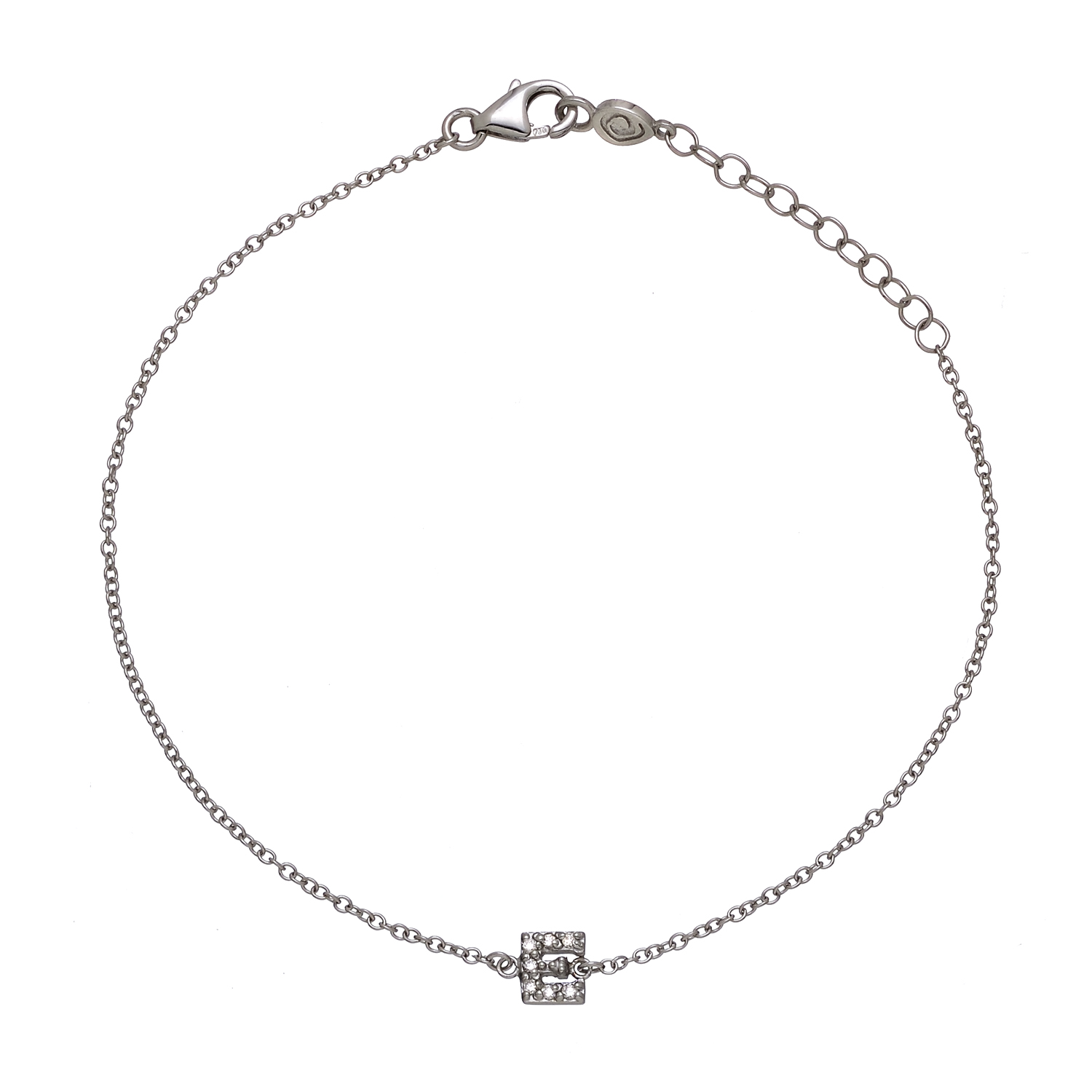 INITIAL -E- DIAMOND BRACELET 18K WHITE GOLD