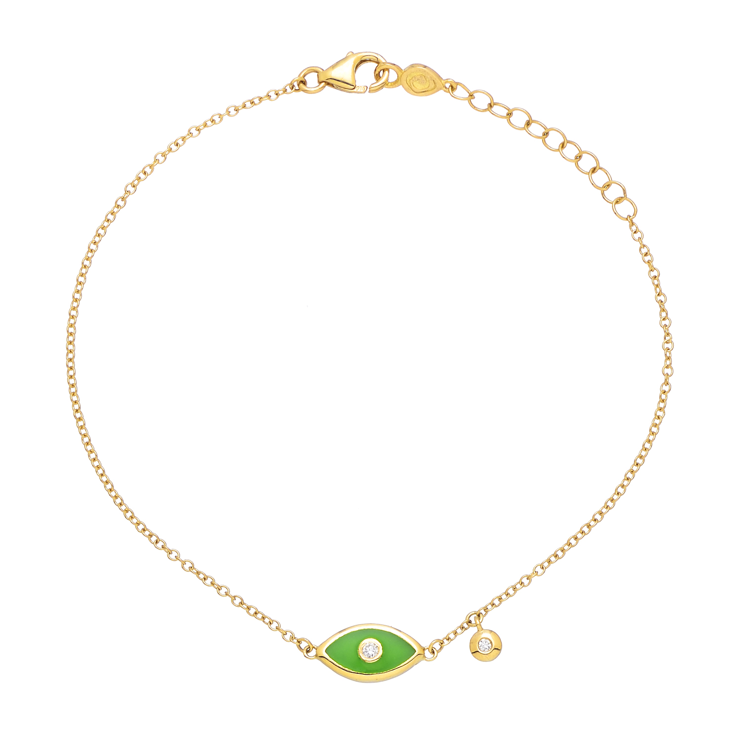 EVIL EYE DIAMOND BRACELET 18K YELLOW GOLD
