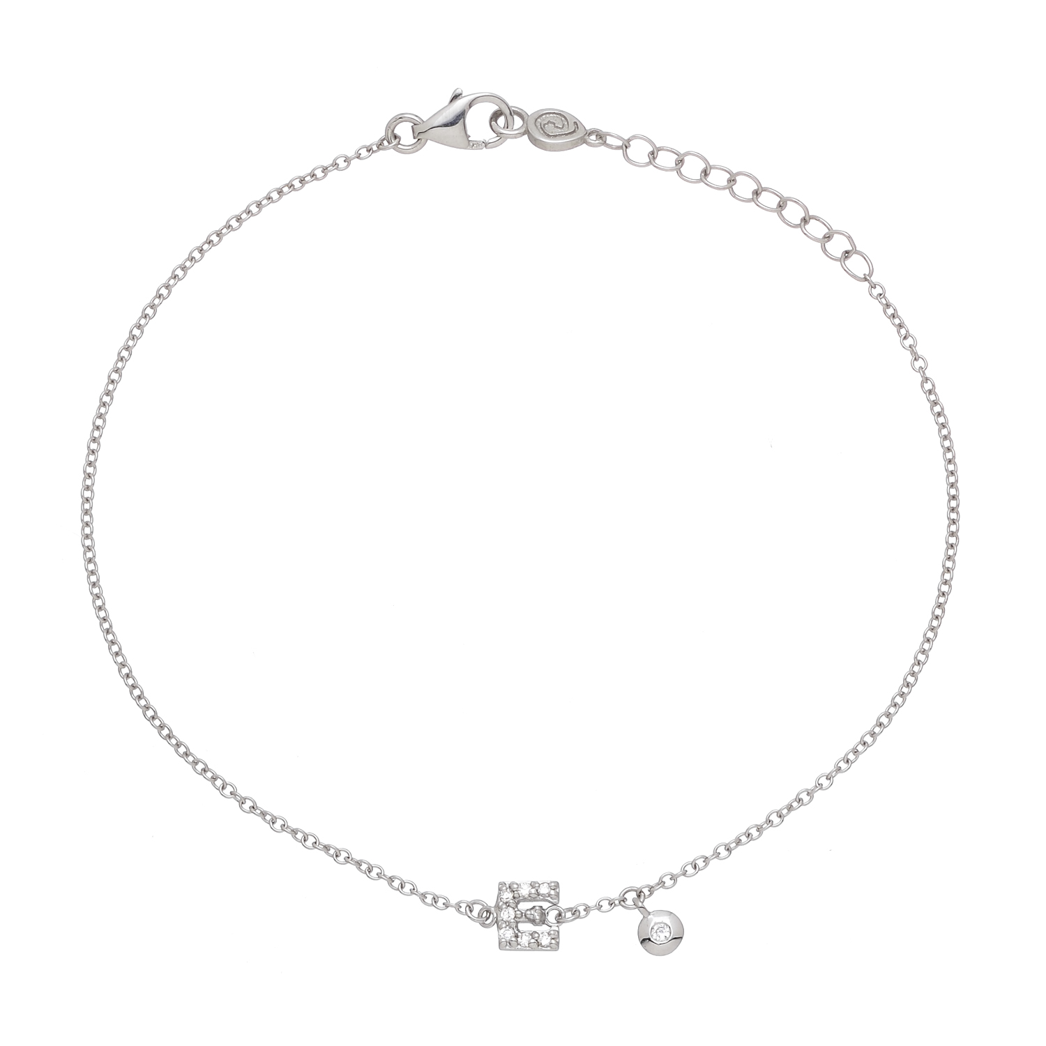 INITIAL -E- DIAMOND BRACELET 18K WHITE GOLD
