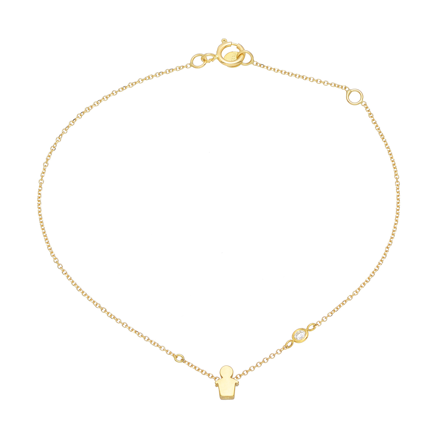 BOY FIGURE DIAMOND BRACELET 14K YELLOW GOLD