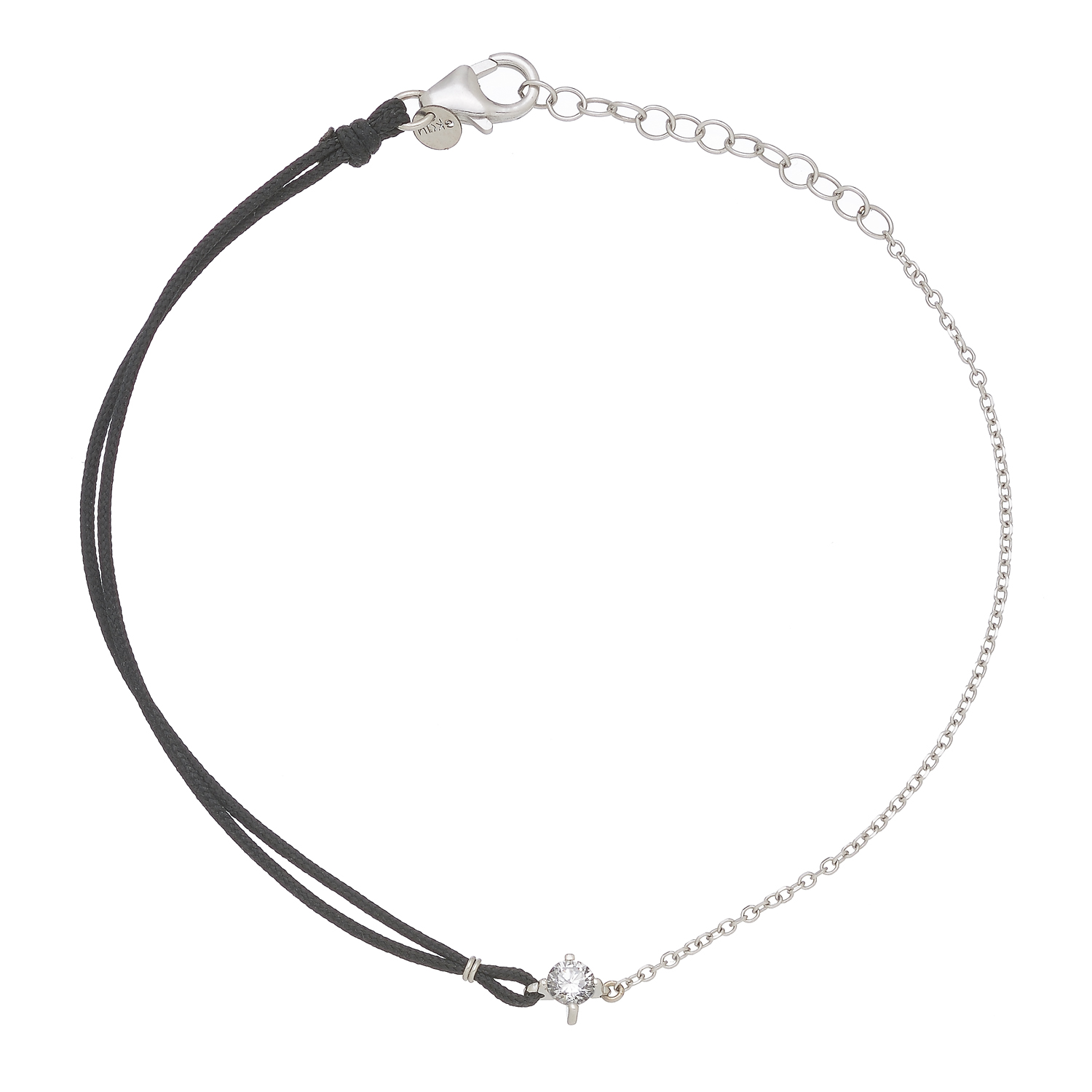 BRACELET Κ14 WHITE GOLD AND DIAMOND