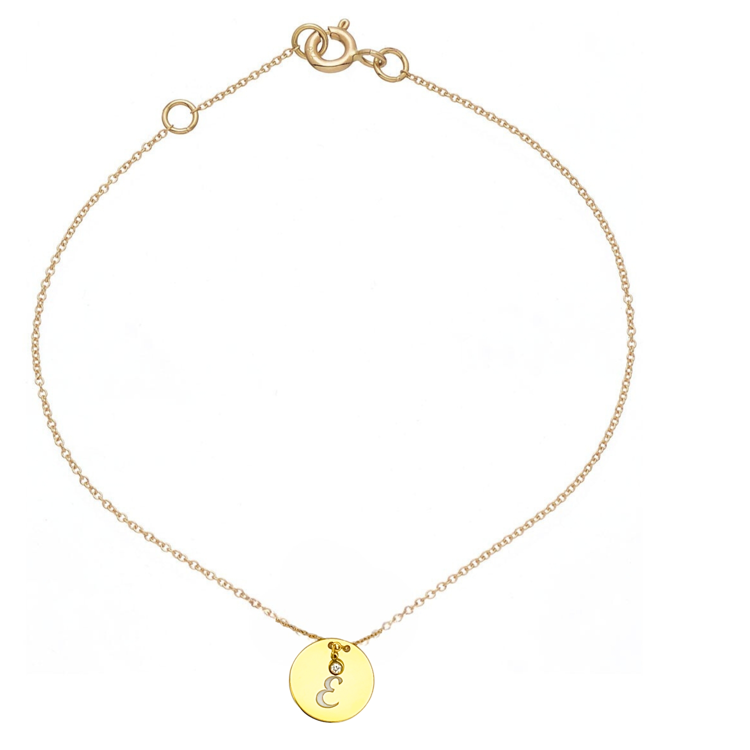 K14 GOLD BRACELET WITH MONOGRAM -E-