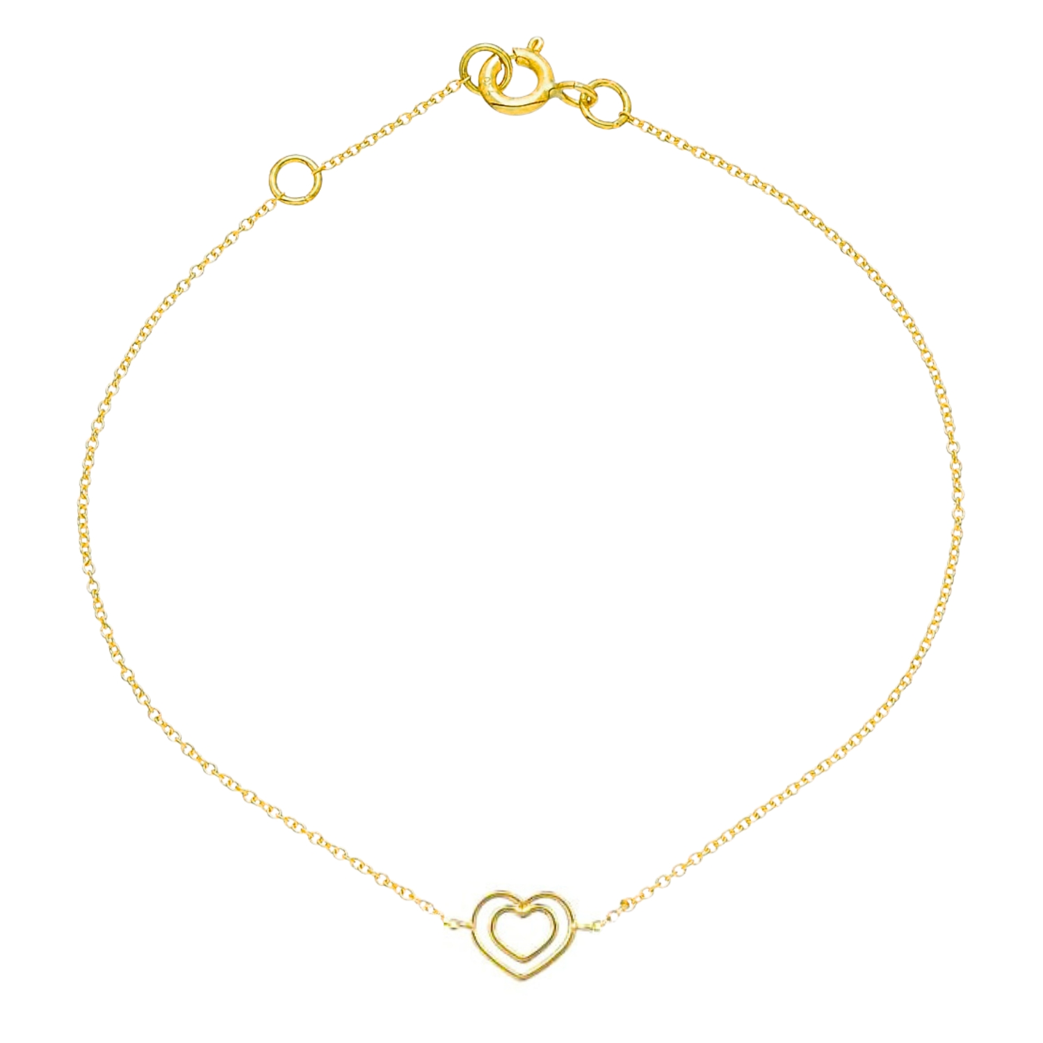 K14 GOLD BRACELET WITH DOUBLE HEART