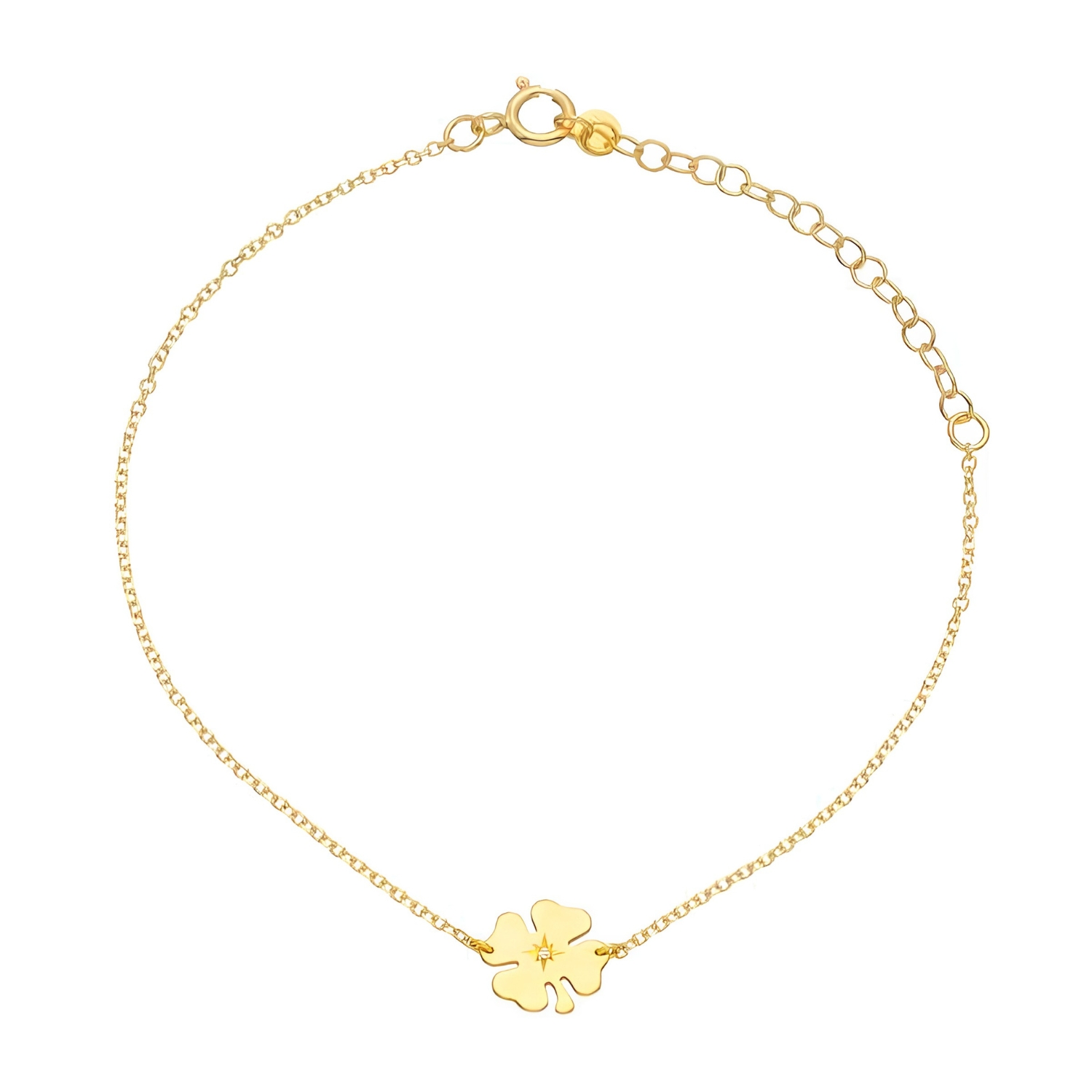 GOLD FOUR-LEAF BRACELET WITH DIAMOND