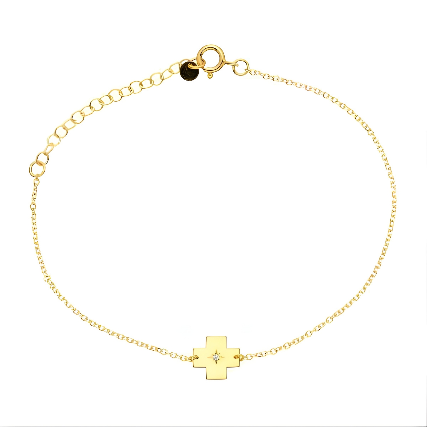 GOLD CROSS BRACELET WITH DIAMOND