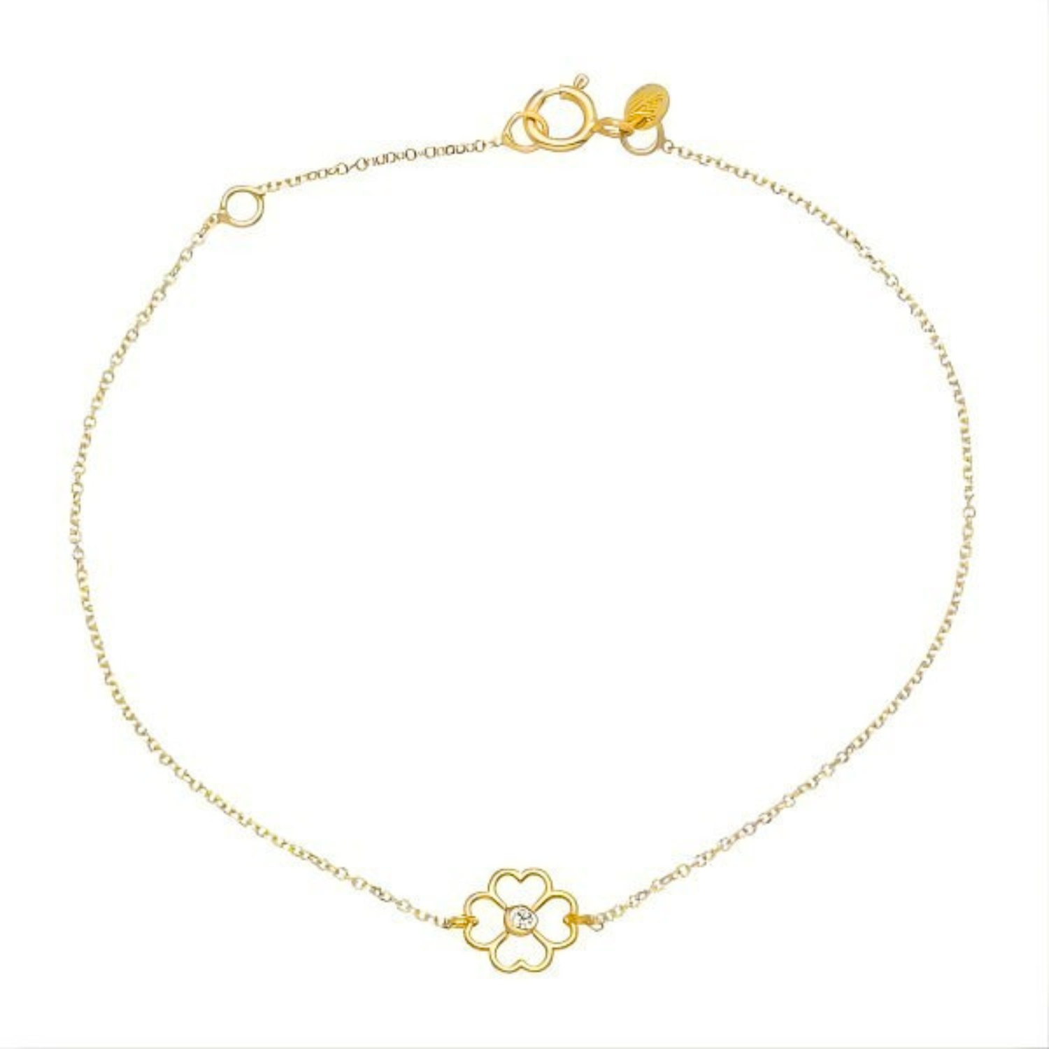 K14 GOLD FOUR-LEAF BRACELET WITH DIAMONDS