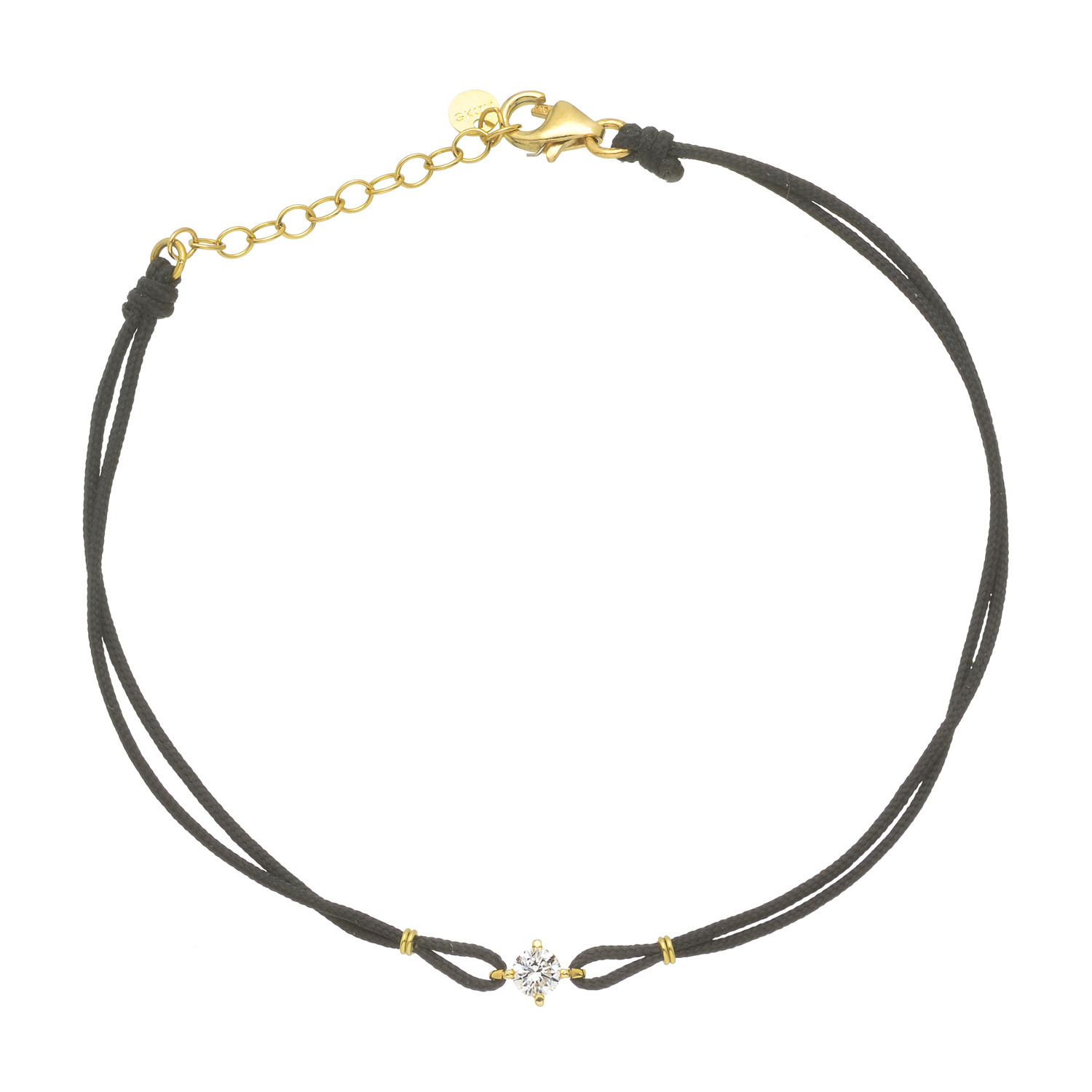 BRACELET GOLD K14 WITH DIAMOND ON STRING