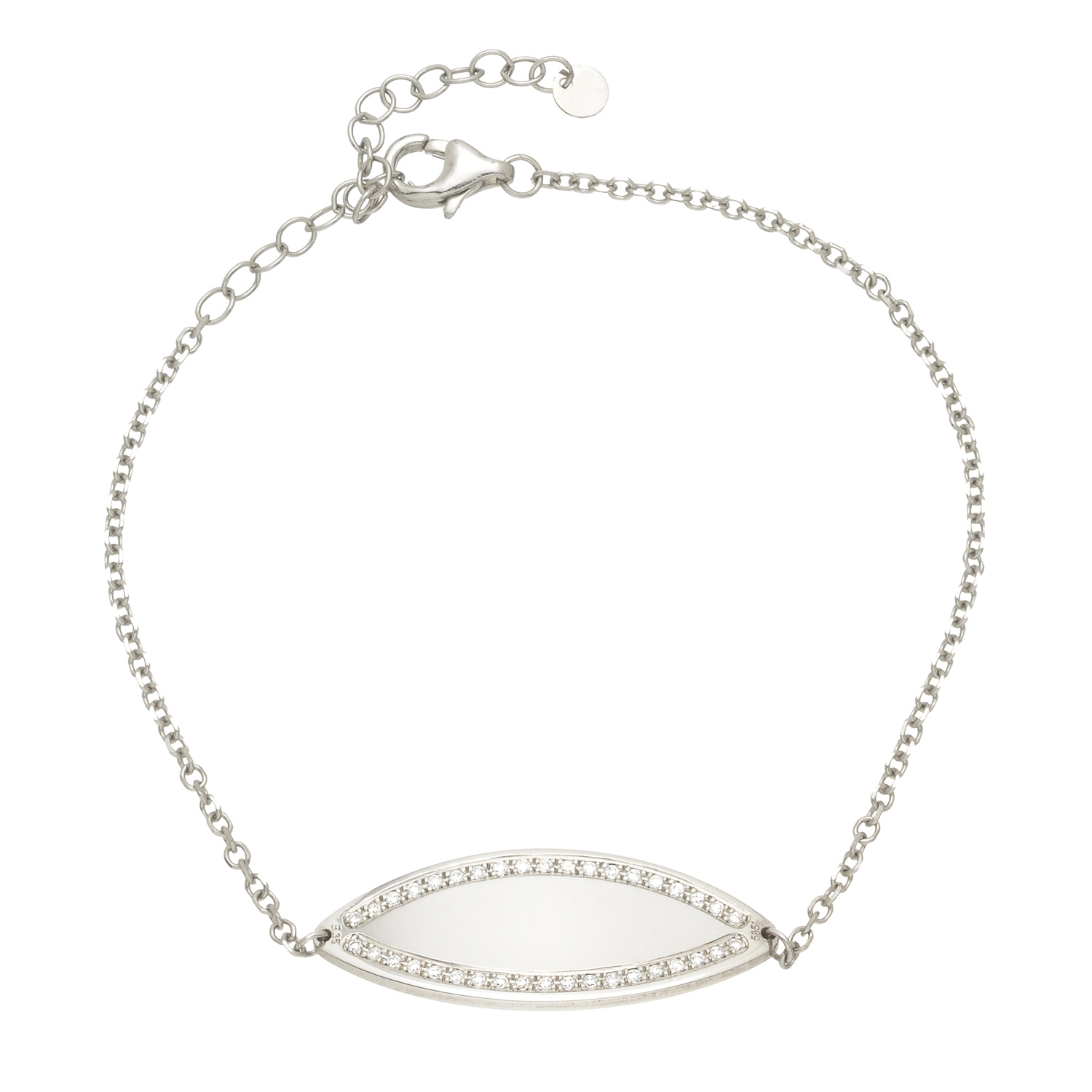 14K WHITE GOLD BRACELET WITH DIAMONDS