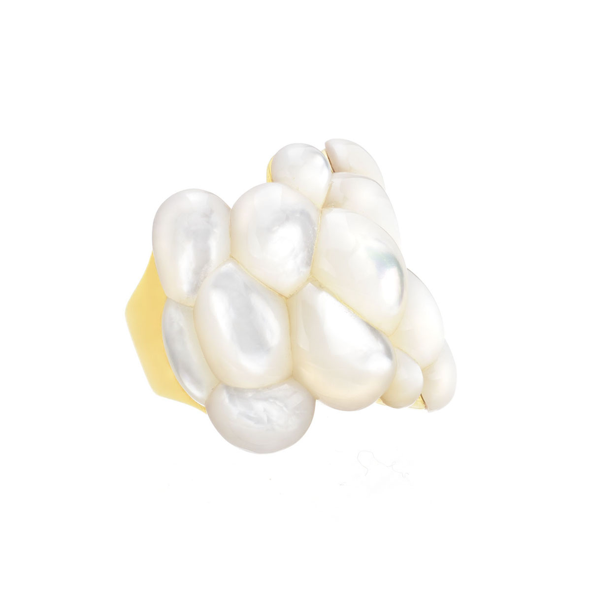 RING WITH MOTHER OF PEARL K18 YELLOW GOLD
