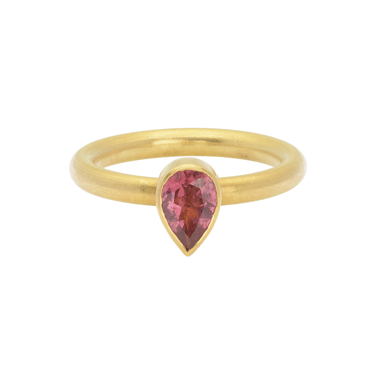 YELLOW GOLD RING WITH POIR PINK TOURMALINE