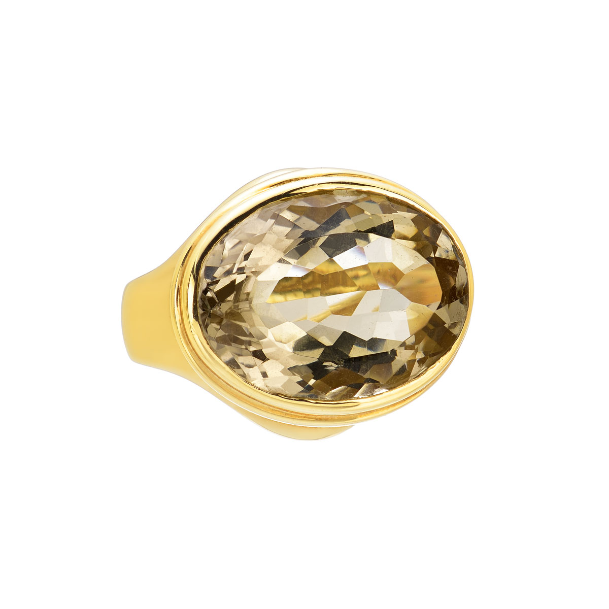 RING WITH LEMON QUARTZ 18K YELLOW GOLD
