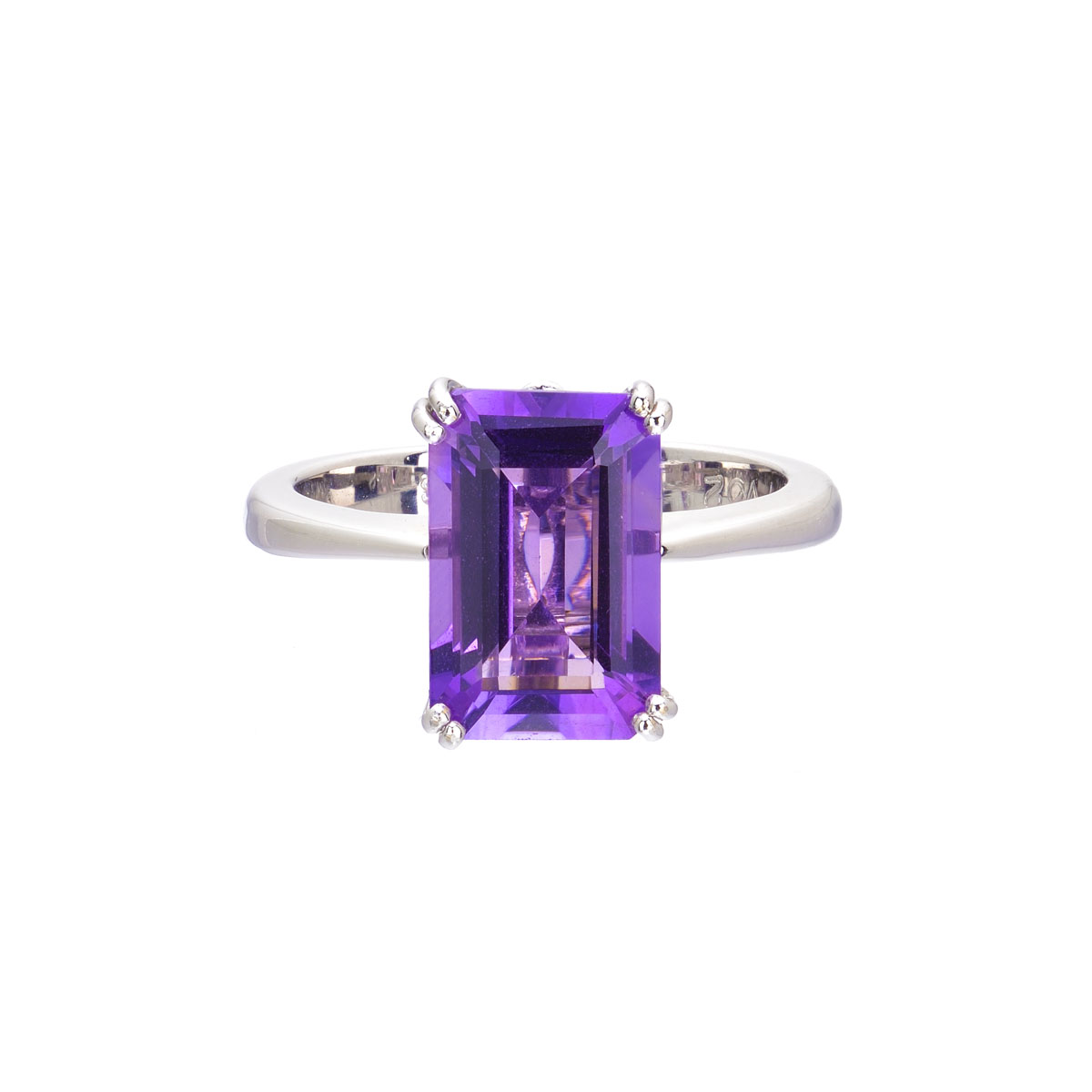 RING WITH AMETHYST K18 WHITE GOLD