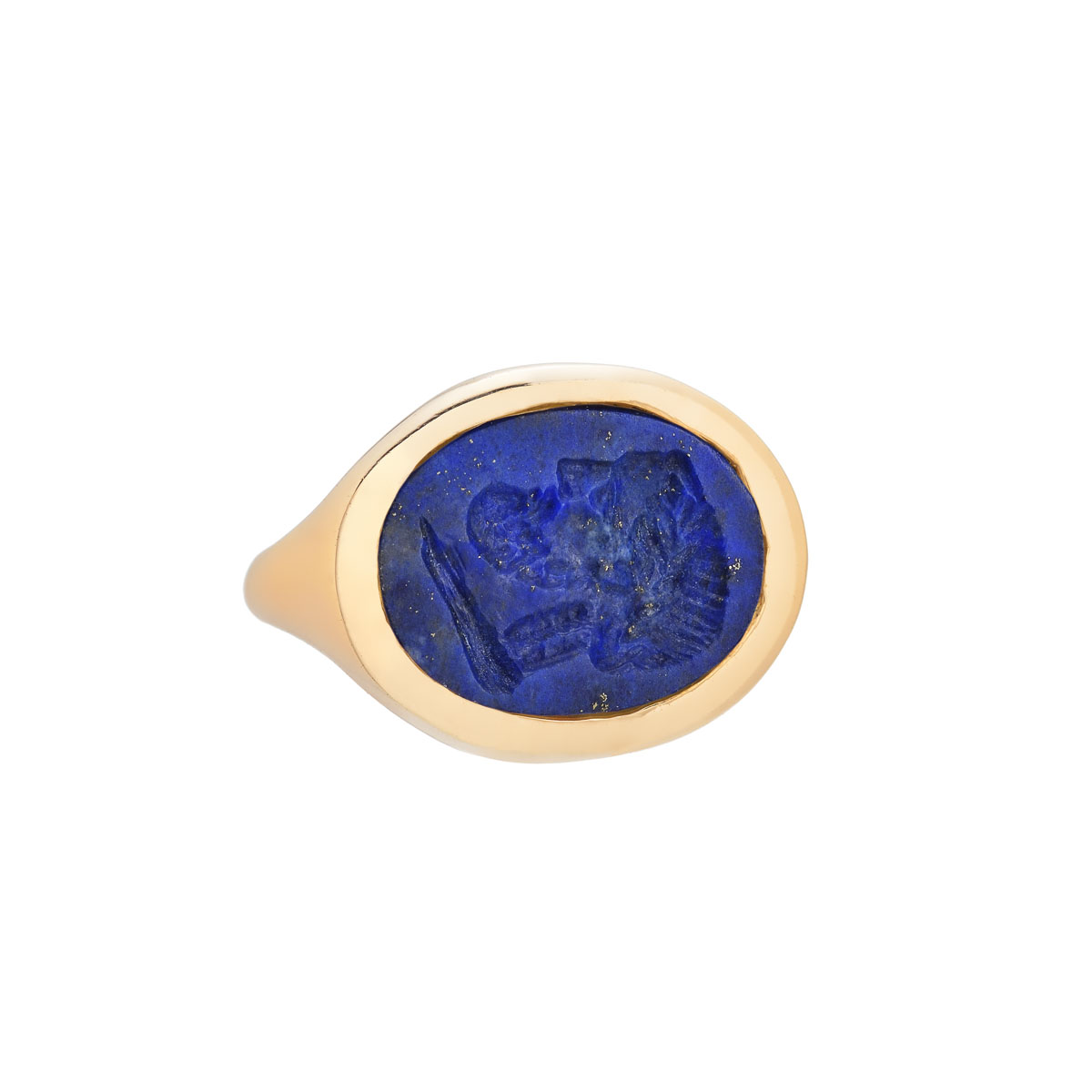 RING WITH LAPIS K18 ROSE GOLD