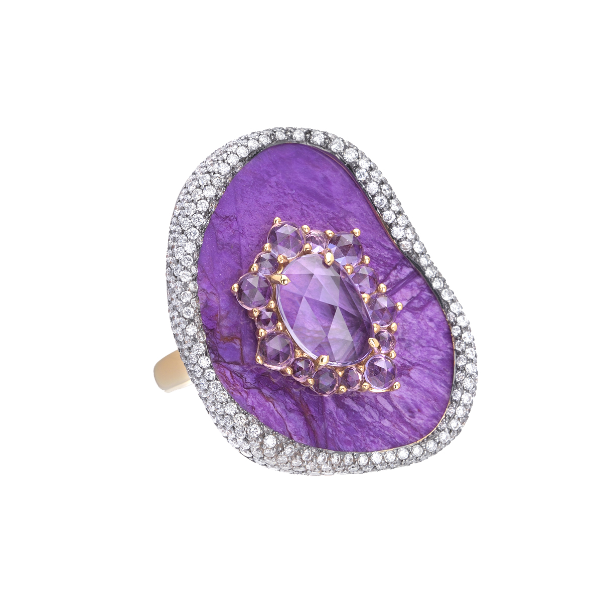 ROSE GOLD RING K18 WITH ALLUNITE