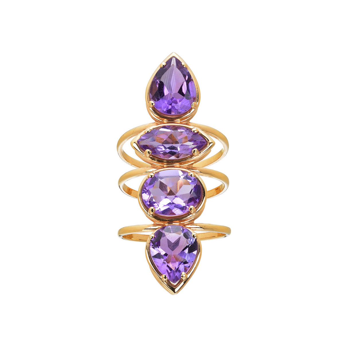 RING WITH AMETHYST K18 ROSE GOLD
