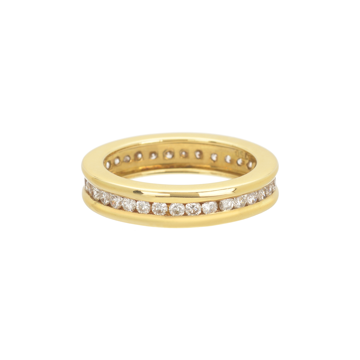 YELLOW GOLD ETERNITY RING WITH DIAMONDS K18