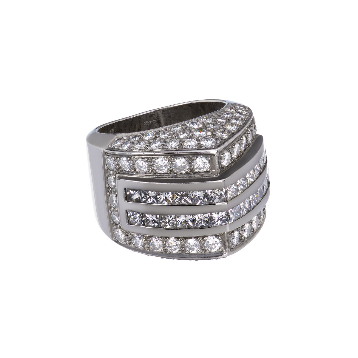 DIAMOND RING K18 BLACKENED GOLD
