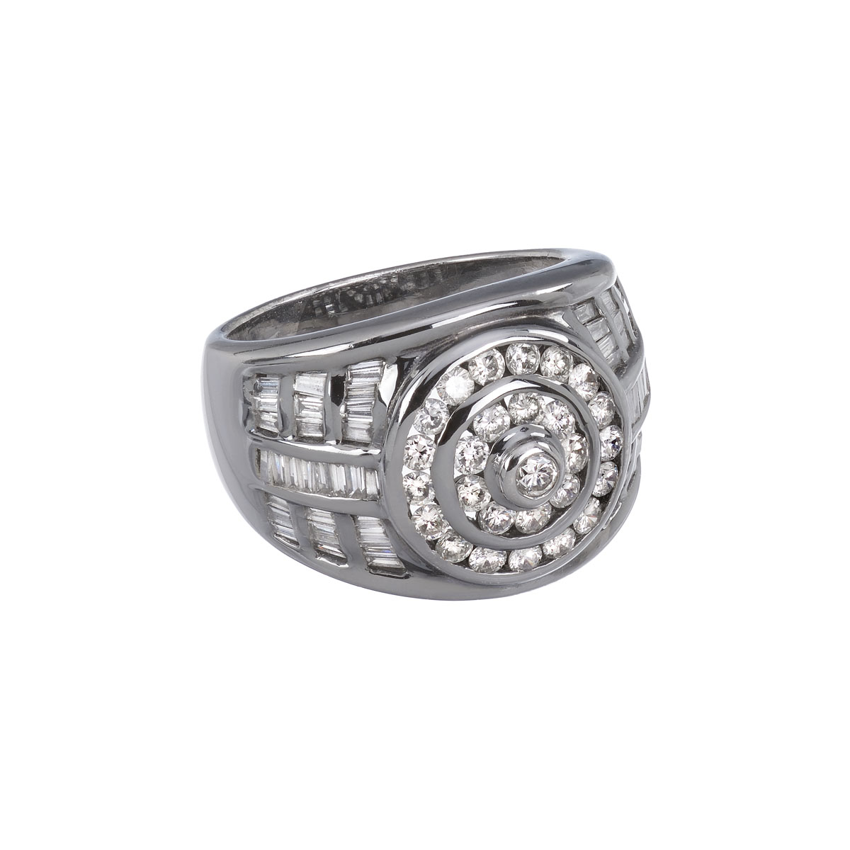 DIAMOND RING K18 BLACKENED GOLD