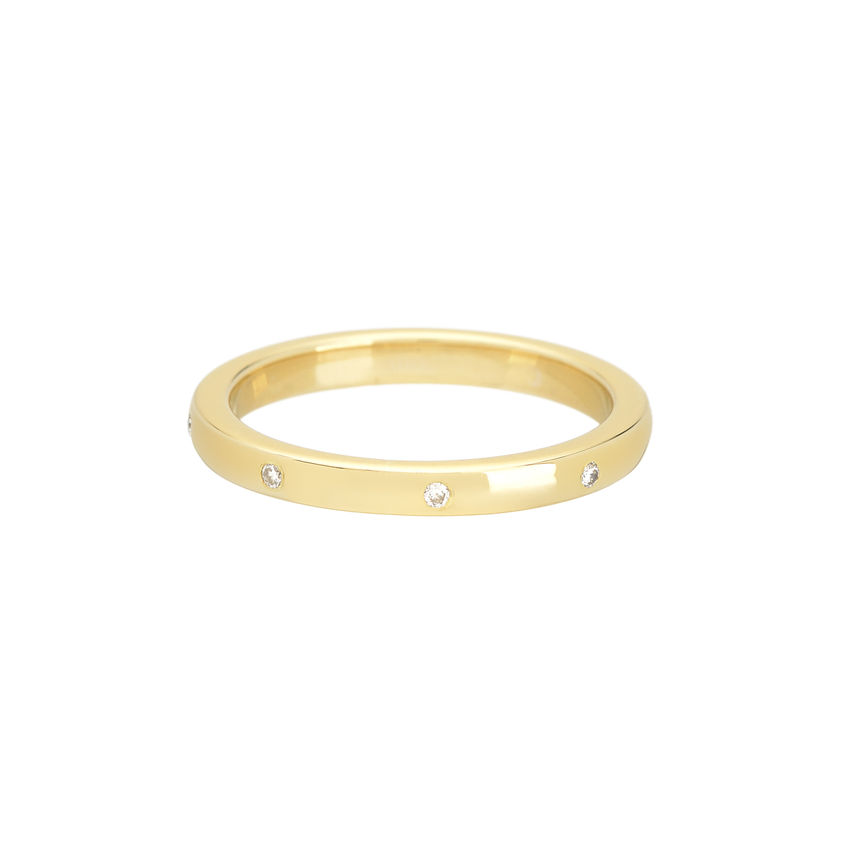 YELLOW GOLD WEDDING RING K18 WITH DIAMONDS