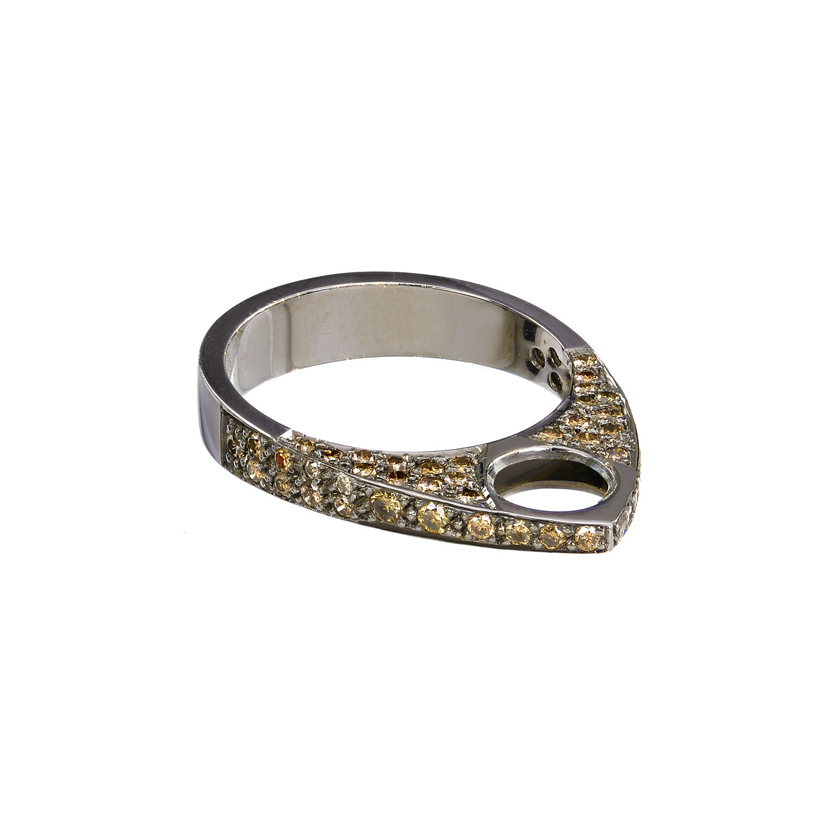 DIAMOND RING 18K BLACKENED GOLD