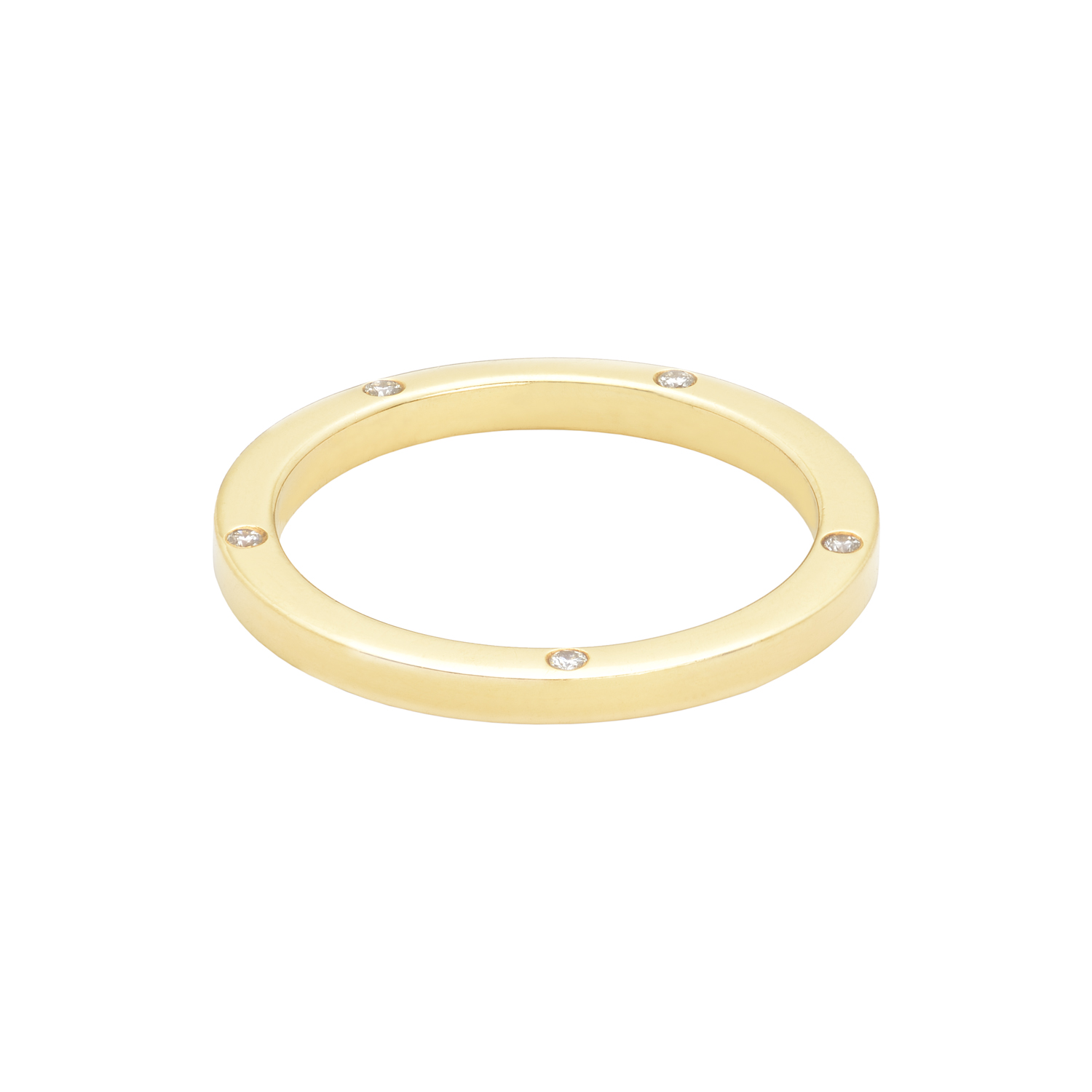 GOLD WEDDING RING K18 WITH DIAMONDS